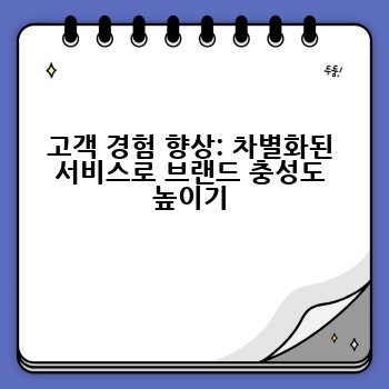 고객 경험 향상: 차별화된 서비스로 브랜드 충성도 높이기