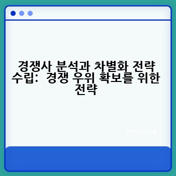 경쟁사 분석과 차별화 전략 수립:  경쟁 우위 확보를 위한 전략