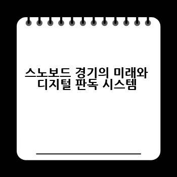 스노보드 경기의 미래와 디지털 판독 시스템