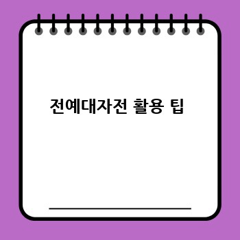 전예대자전 활용 팁
