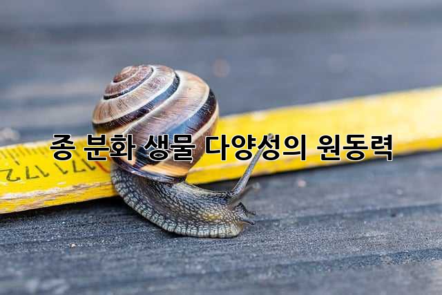 종 분화: 생물 다양성의 원동력