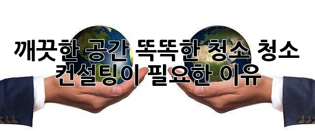깨끗한 공간, 똑똑한 청소: 청소 컨설팅이 필요한 이유