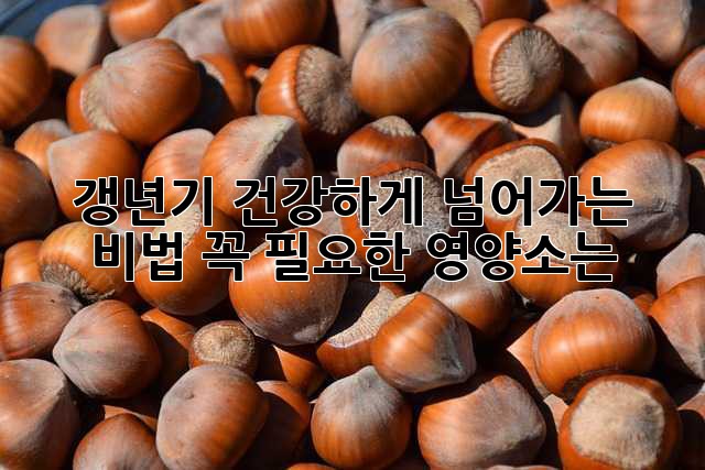 갱년기, 건강하게 넘어가는 비법: 꼭 필요한 영양소는?