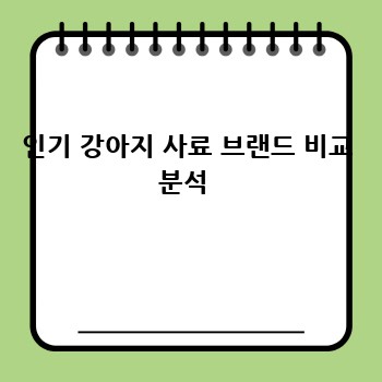 인기 강아지 사료 브랜드 비교 분석 