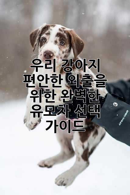 우리 강아지, 편안한 외출을 위한 완벽한 유모차 선택 가이드