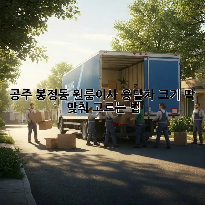 공주 봉정동 원룸이사? 용달차 크기 딱 맞춰 고르는 법!