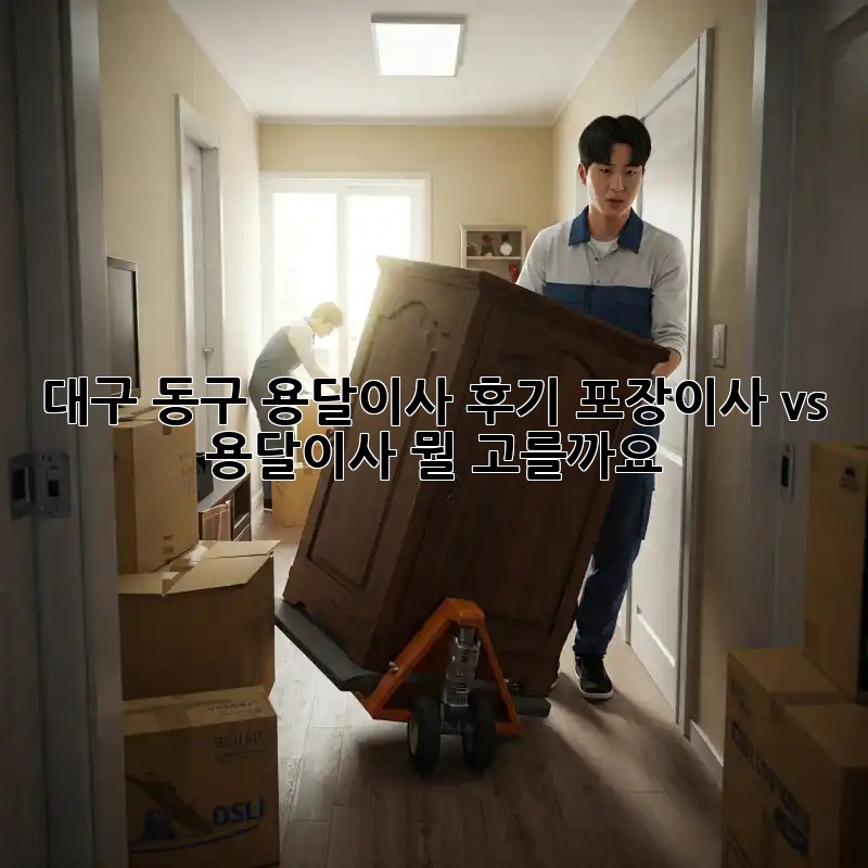 대구 동구 용달이사 후기: 포장이사 vs 용달이사, 뭘 고를까요?