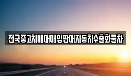 경기 여주시 능현동 중고차매입 전문 전국중고차매매매입판매자동차수출화물차