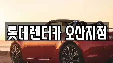 경기 오산시 오산동 렌트카 전문 롯데렌터카 오산지점