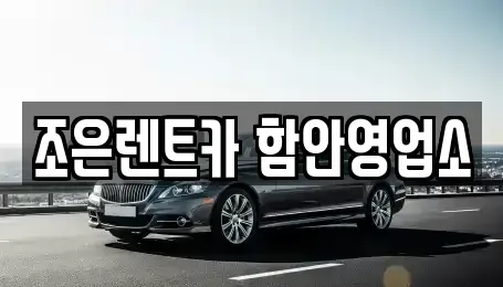 경상남도 함안군 칠서면 렌트카 전문 조은렌트카 함안영업소