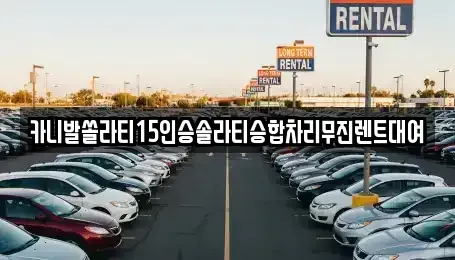 부산광역시 부산진구 부암동 렌트카 전문 카니발쏠라티15인승솔라티승합차리무진렌트대여
