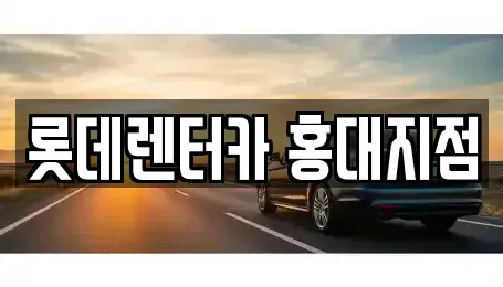 서울 마포구 동교동 렌트카 전문 롯데렌터카 홍대지점