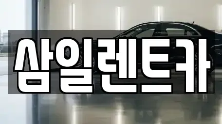 전남 광양시 광영동 렌트카 전문 삼일렌트카